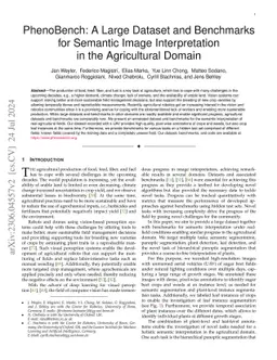 PhenoBench -- A Large Dataset and Benchmarks for Semantic Image
  Interpretation in the Agricultural Domain