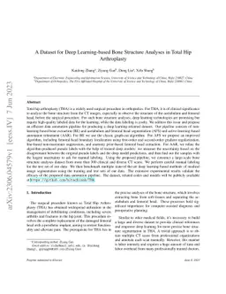 A Dataset for Deep Learning-based Bone Structure Analyses in Total Hip
  Arthroplasty