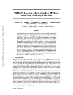 ARTIC3D: Learning Robust Articulated 3D Shapes from Noisy Web Image
  Collections