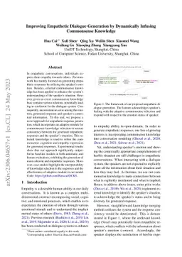 Improving Empathetic Dialogue Generation by Dynamically Infusing
  Commonsense Knowledge