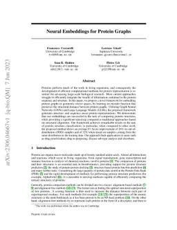 Neural Embeddings for Protein Graphs