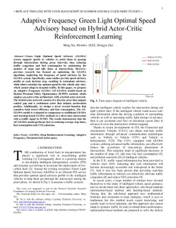 Adaptive Frequency Green Light Optimal Speed Advisory based on Hybrid
  Actor-Critic Reinforcement Learning