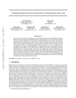Understanding Place Identity with Generative AI