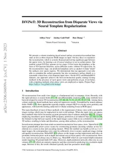 DiViNeT: 3D Reconstruction from Disparate Views via Neural Template
  Regularization