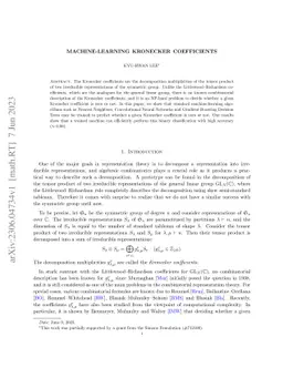 Machine-Learning Kronecker Coefficients