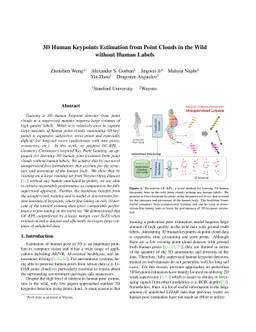 3D Human Keypoints Estimation From Point Clouds in the Wild Without
  Human Labels