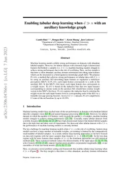 Enabling tabular deep learning when $d \gg n$ with an auxiliary
  knowledge graph