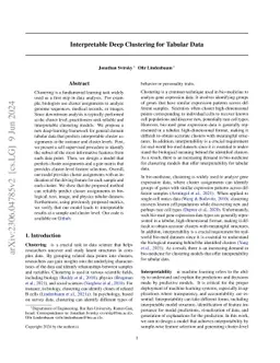 Interpretable Deep Clustering for Tabular Data