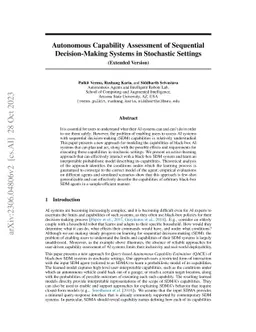 Autonomous Capability Assessment of Sequential Decision-Making Systems
  in Stochastic Settings (Extended Version)