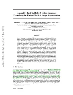Generative Text-Guided 3D Vision-Language Pretraining for Unified
  Medical Image Segmentation