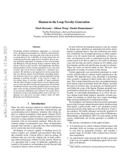 Human in the Loop Novelty Generation