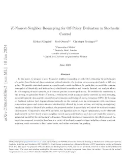 $K$-Nearest-Neighbor Resampling for Off-Policy Evaluation in Stochastic
  Control