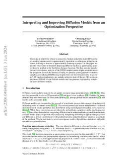 Interpreting and Improving Diffusion Models from an Optimization
  Perspective
