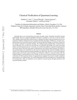 Classical Verification of Quantum Learning