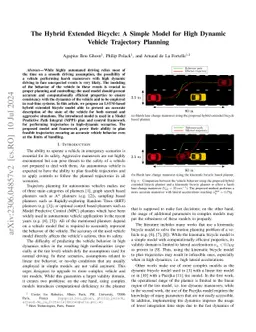 The Hybrid Extended Bicycle: A Simple Model for High Dynamic Vehicle
  Trajectory Planning