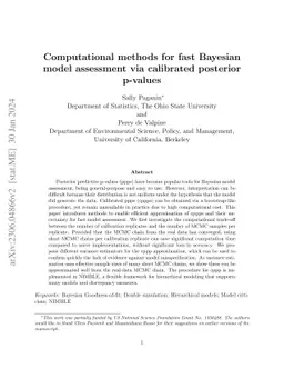 Computational methods for fast Bayesian model assessment via calibrated
  posterior p-values