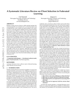 A Systematic Literature Review on Client Selection in Federated Learning