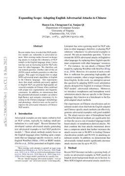 Expanding Scope: Adapting English Adversarial Attacks to Chinese