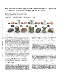 ShaDDR: Interactive Example-Based Geometry and Texture Generation via 3D
  Shape Detailization and Differentiable Rendering
