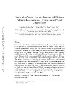 Coping with Change: Learning Invariant and Minimum Sufficient
  Representations for Fine-Grained Visual Categorization