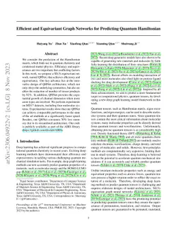 Efficient and Equivariant Graph Networks for Predicting Quantum
  Hamiltonian