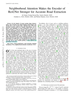 Neighborhood Attention Makes the Encoder of ResUNet Stronger for
  Accurate Road Extraction