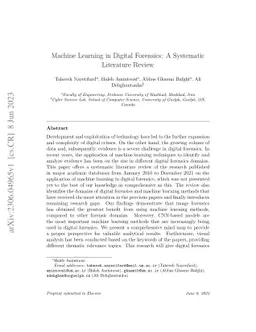 Machine Learning in Digital Forensics: A Systematic Literature Review