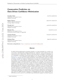 Conservative Prediction via Data-Driven Confidence Minimization