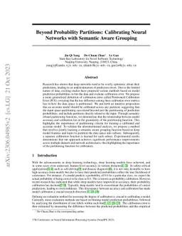Beyond Probability Partitions: Calibrating Neural Networks with Semantic
  Aware Grouping