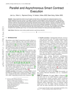 Parallel and Asynchronous Smart Contract Execution