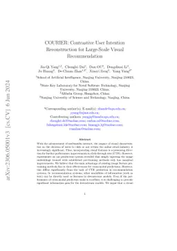 COURIER: Contrastive User Intention Reconstruction for Large-Scale
  Visual Recommendation