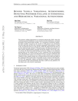 Beyond Vanilla Variational Autoencoders: Detecting Posterior Collapse in
  Conditional and Hierarchical Variational Autoencoders