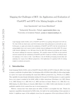 Mapping the Challenges of HCI: An Application and Evaluation of ChatGPT for Mining Insights at Scale