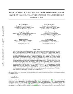 Spain on Fire: A novel wildfire risk assessment model based on image
  satellite processing and atmospheric information