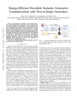 Energy-Efficient Downlink Semantic Generative Communication with
  Text-to-Image Generators