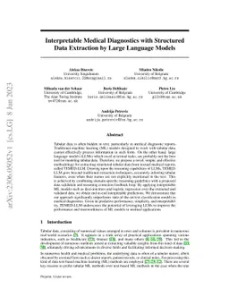 Interpretable Medical Diagnostics with Structured Data Extraction by
  Large Language Models