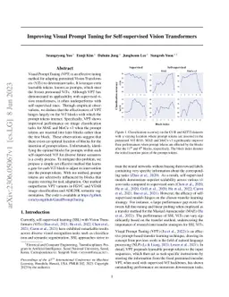 Improving Visual Prompt Tuning for Self-supervised Vision Transformers