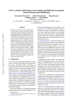 LCT-1 at SemEval-2023 Task 10: Pre-training and Multi-task Learning for
  Sexism Detection and Classification