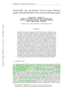 PandaLM: An Automatic Evaluation Benchmark for LLM Instruction Tuning
  Optimization