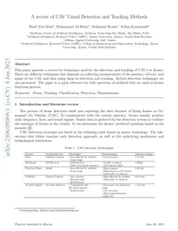 A review of UAV Visual Detection and Tracking Methods