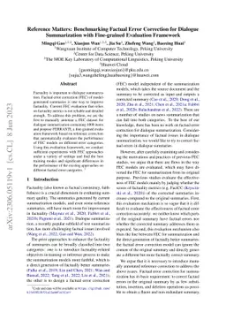 Reference Matters: Benchmarking Factual Error Correction for Dialogue
  Summarization with Fine-grained Evaluation Framework