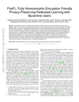 FheFL: Fully Homomorphic Encryption Friendly Privacy-Preserving
  Federated Learning with Byzantine Users