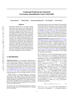 Conformal Prediction for Federated Uncertainty Quantification Under
  Label Shift