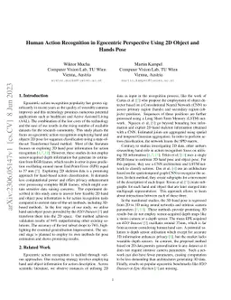 Human Action Recognition in Egocentric Perspective Using 2D Object and
  Hands Pose