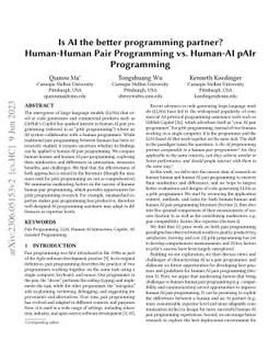 Is AI the better programming partner? Human-Human Pair Programming vs.
  Human-AI pAIr Programming