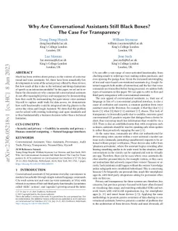 Why Are Conversational Assistants Still Black Boxes? The Case For
  Transparency