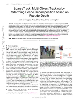 SparseTrack: Multi-Object Tracking by Performing Scene Decomposition
  based on Pseudo-Depth