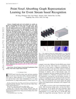 Point-Voxel Absorbing Graph Representation Learning for Event Stream
  based Recognition
