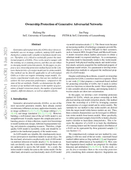 Ownership Protection of Generative Adversarial Networks