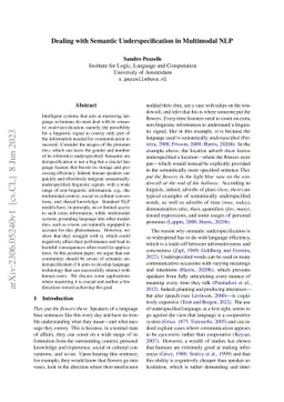 Dealing with Semantic Underspecification in Multimodal NLP